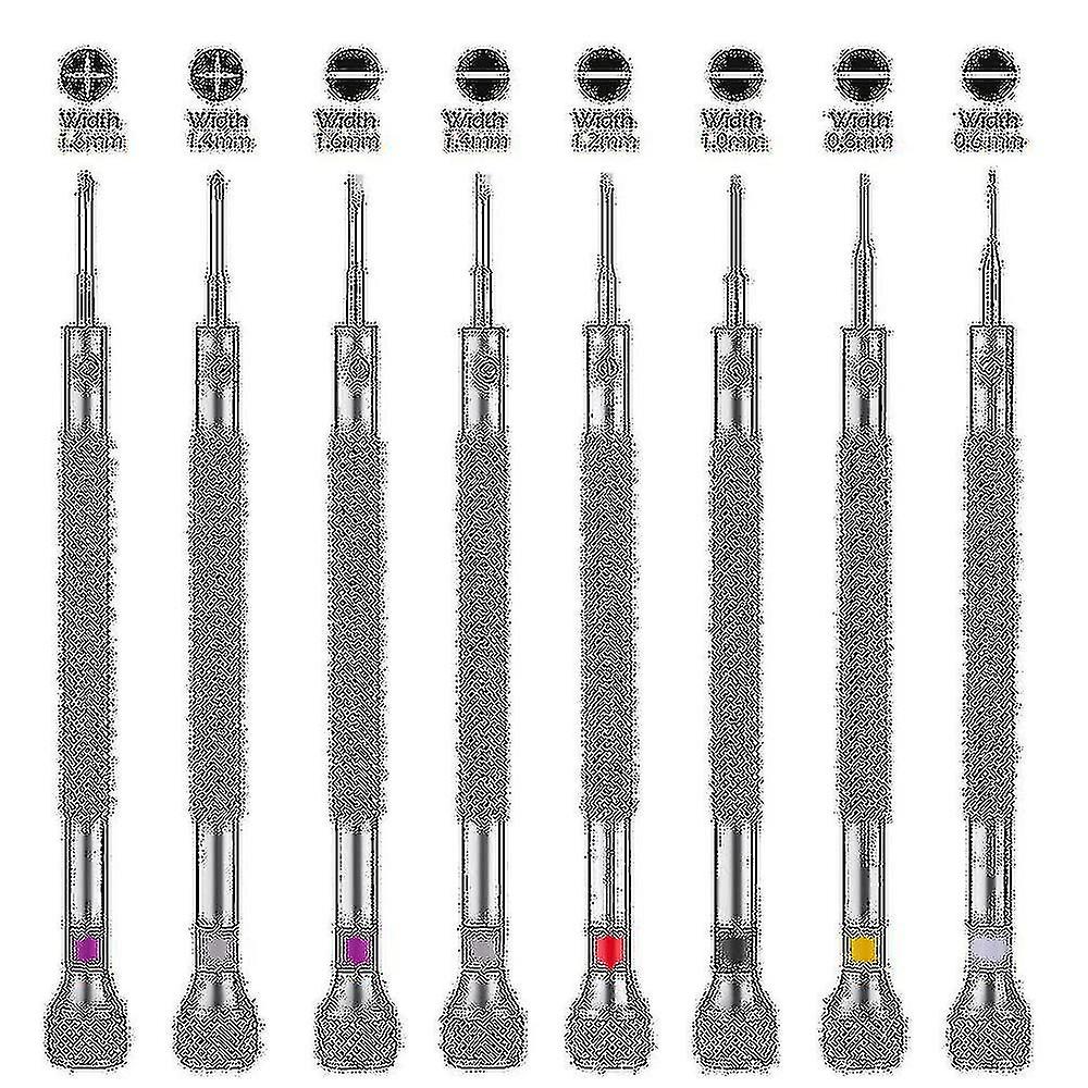 8pcs Screwdriver Set Mini Precision Screwdriver Kit 0.6-1.6mm For Watch Eyeglasses Electronics Repa