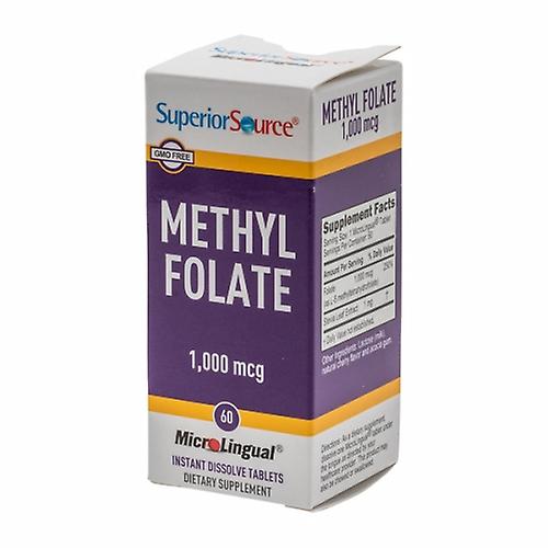 Superior Source Methly Folate,1000 mcg ,60 Tabs (Pack of 1)