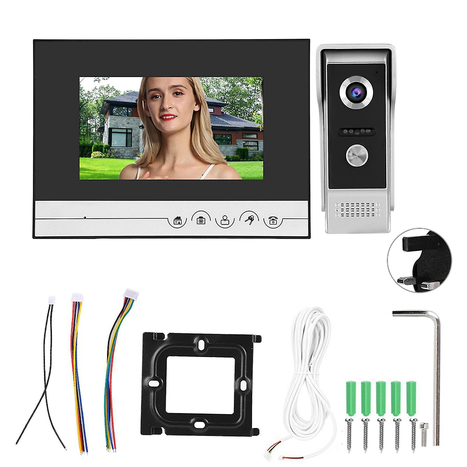 7In Tft Video Intercom Doorphone System Intelligent Access Door Camera 110-240vukplug