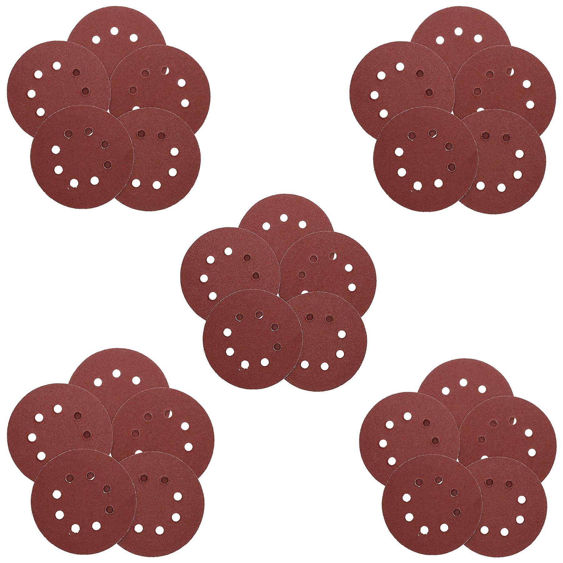 125mm 5" Hook And Loop Sanding Sander Abrasive DA Discs Medium 80 Grit 25pc
