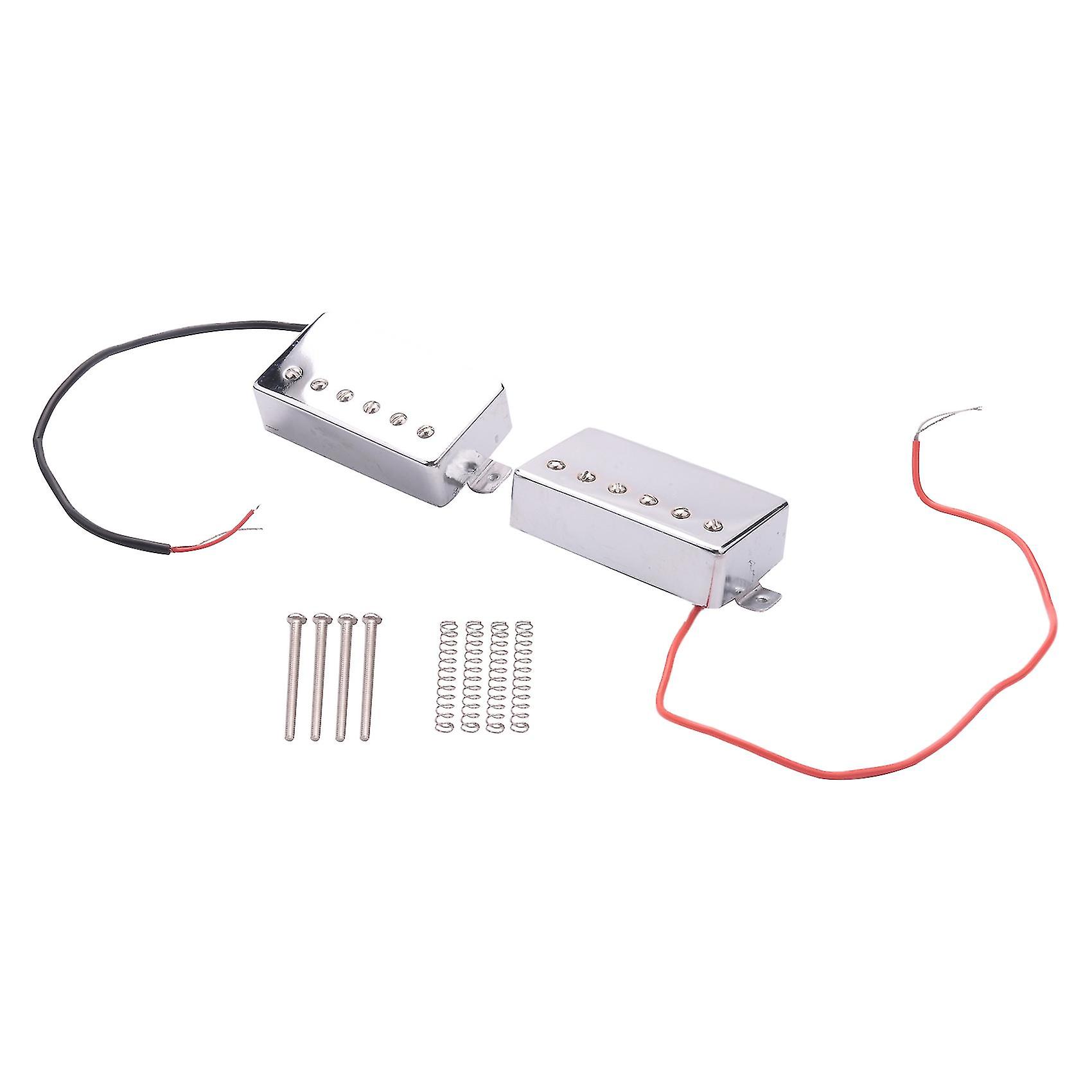 2 Elgitarr Humbucker Pickup Neck Bridge Pickups för LP-gitarrtillbehör Chrome