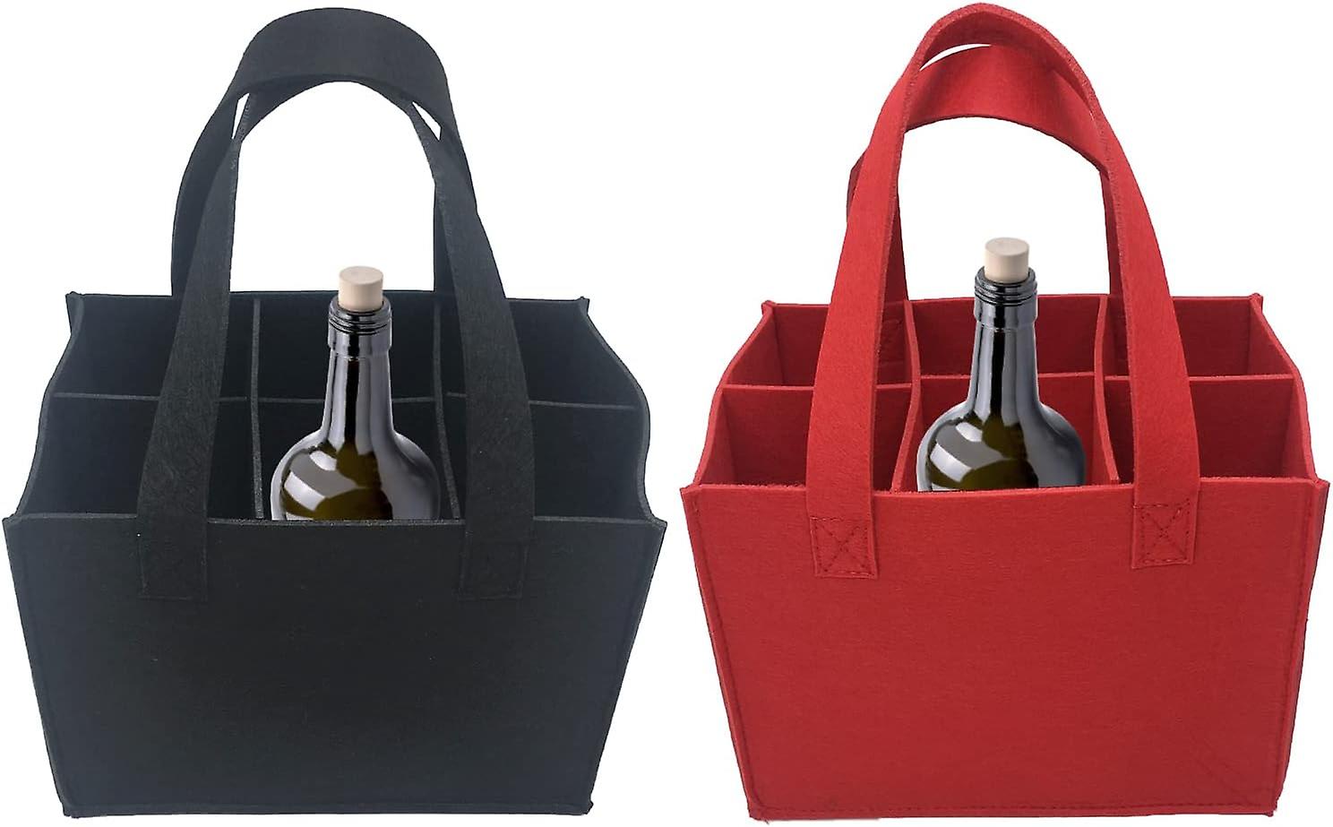 حامل زجاجة النبيذ ، شعر زجاجة حقيبة حامل زجاجة من الورق المقوى ، دائم ، مناسب للبيرة والنبيذ ، وما إلى ذلك 2PCS (24x16x16cm)
