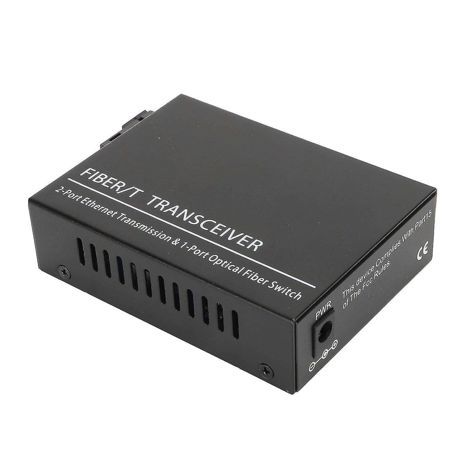 Fiber Transceiver Tx1310nm/Rx1550nm Single Fiber Single Mode RJ45 Port Optical Transceiver 100‑240V EU Plug