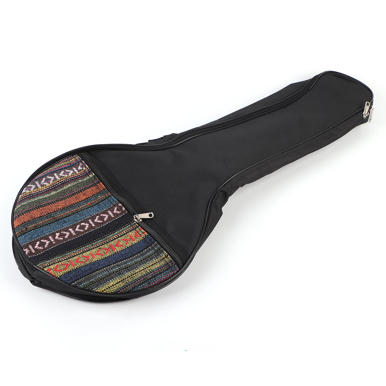 4 String Banjo Bag Gig Ethnic Style Cotton with Adjustable Straps Instrument Accessory