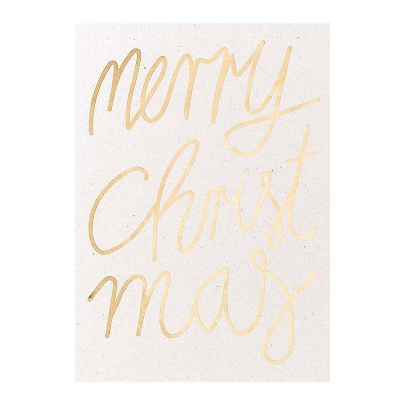 Gold Merry Christmas postcard