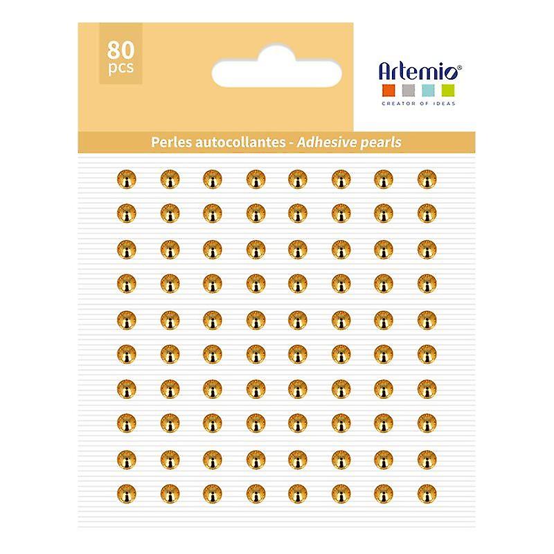 80 golden adhesive rhinestones