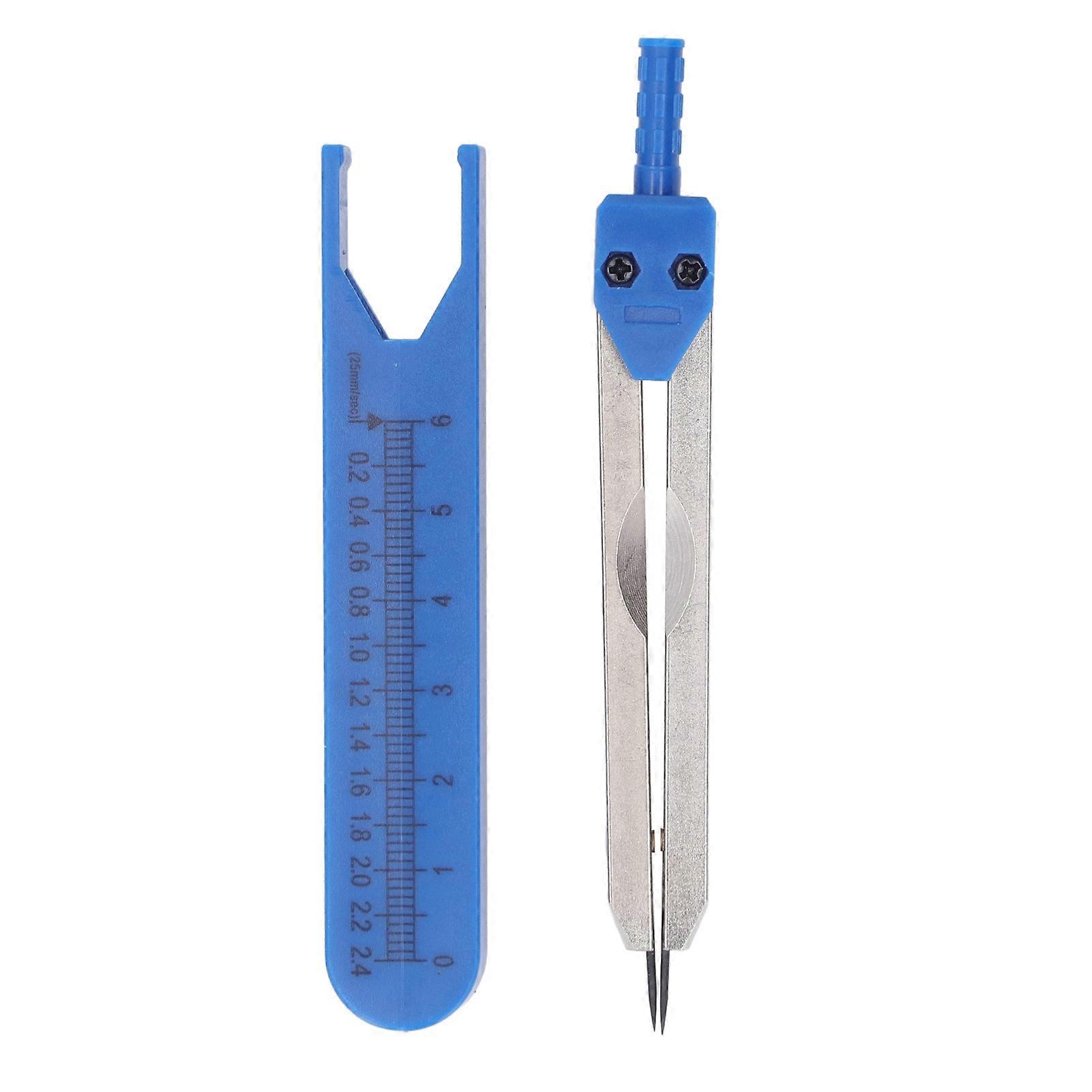 Stainless Steel ECG Caliper 0-2.4" Ruler Measuring Tool for Nursing Blue