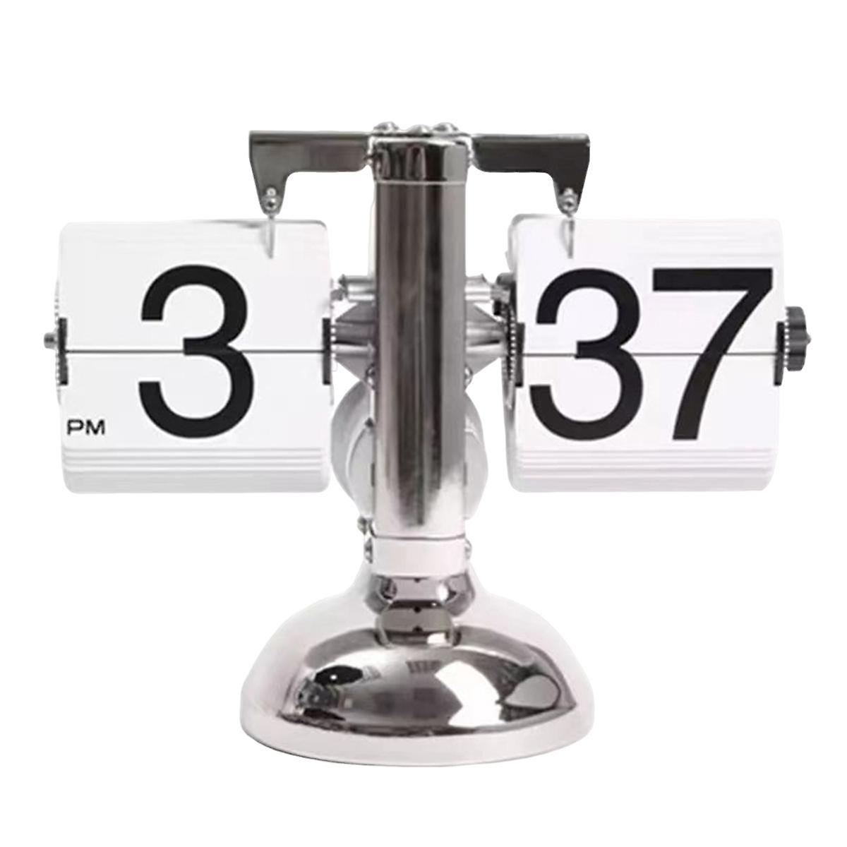 Flip Digital Clock -Small Scale Table Clock Retro Flip Clock Flip Internal Gear Operated Quartz Clo