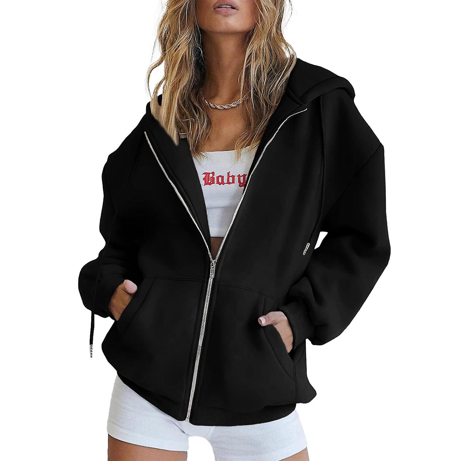 Women's Zip Up Hoodies Y2k Clothing Cute Fall Casual Drawstring Jacket With Pockets For Outdoor Traveling Shopping Wear