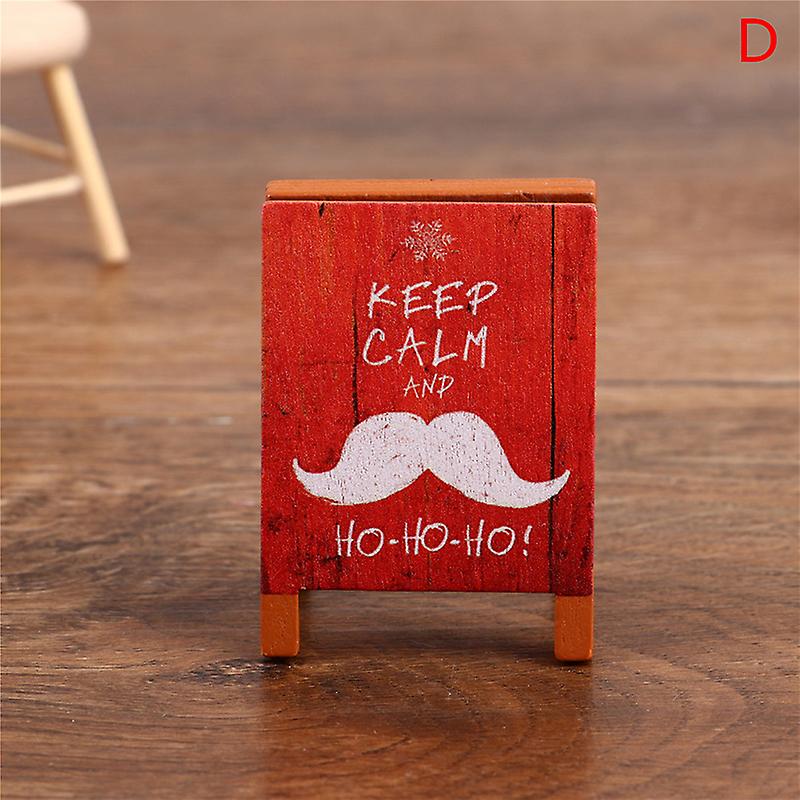 1/12 Dollhouse Miniature Wooden Signboard Mini Chalkboard Drawing Scene Props