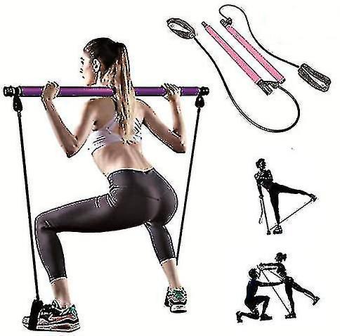 Portable Pilates Bar Kit With Resistance Bands-adjustable Strap Length - YX