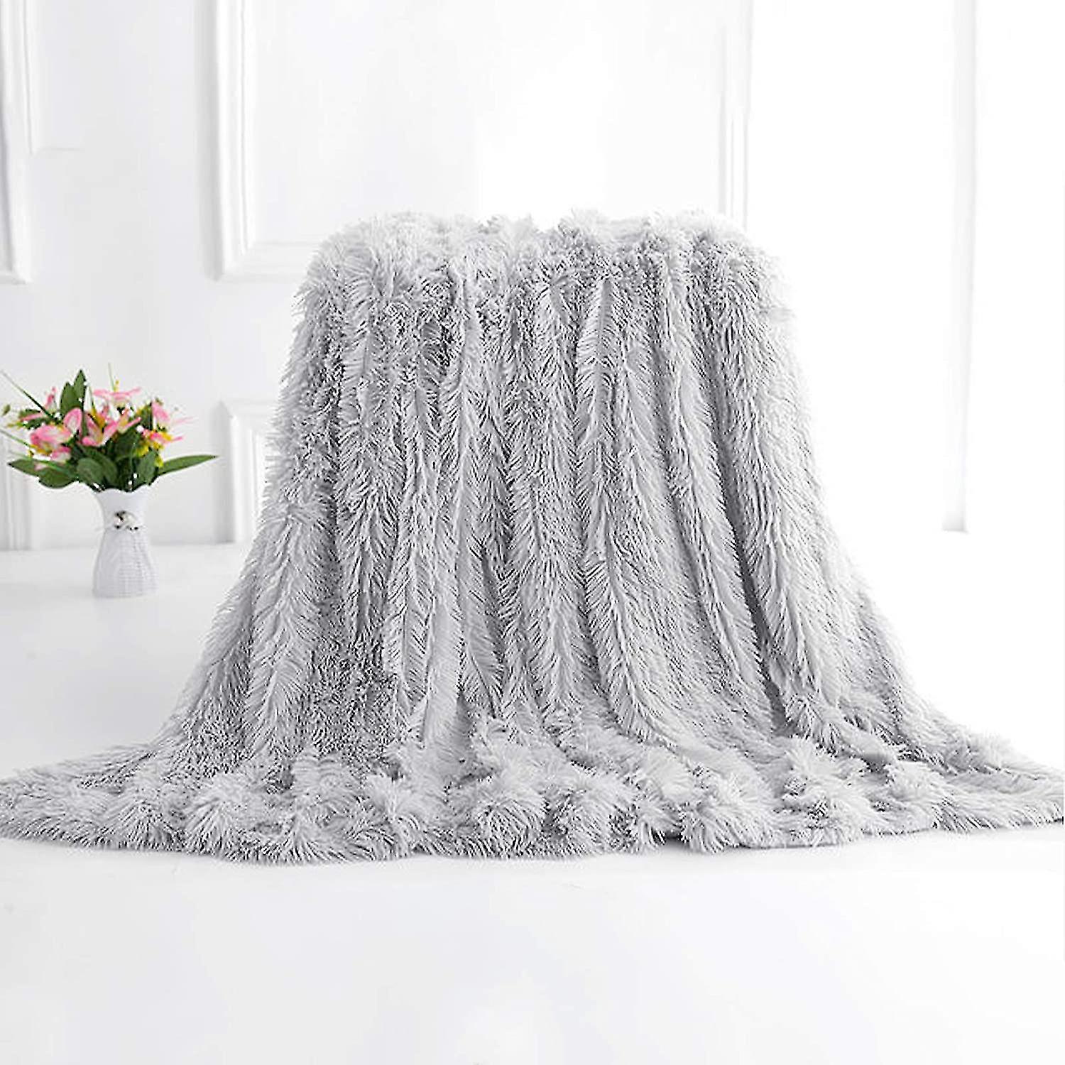 160 * 200cm Super Soft Plush Throw Double Side Polaire Couverture (gris)
