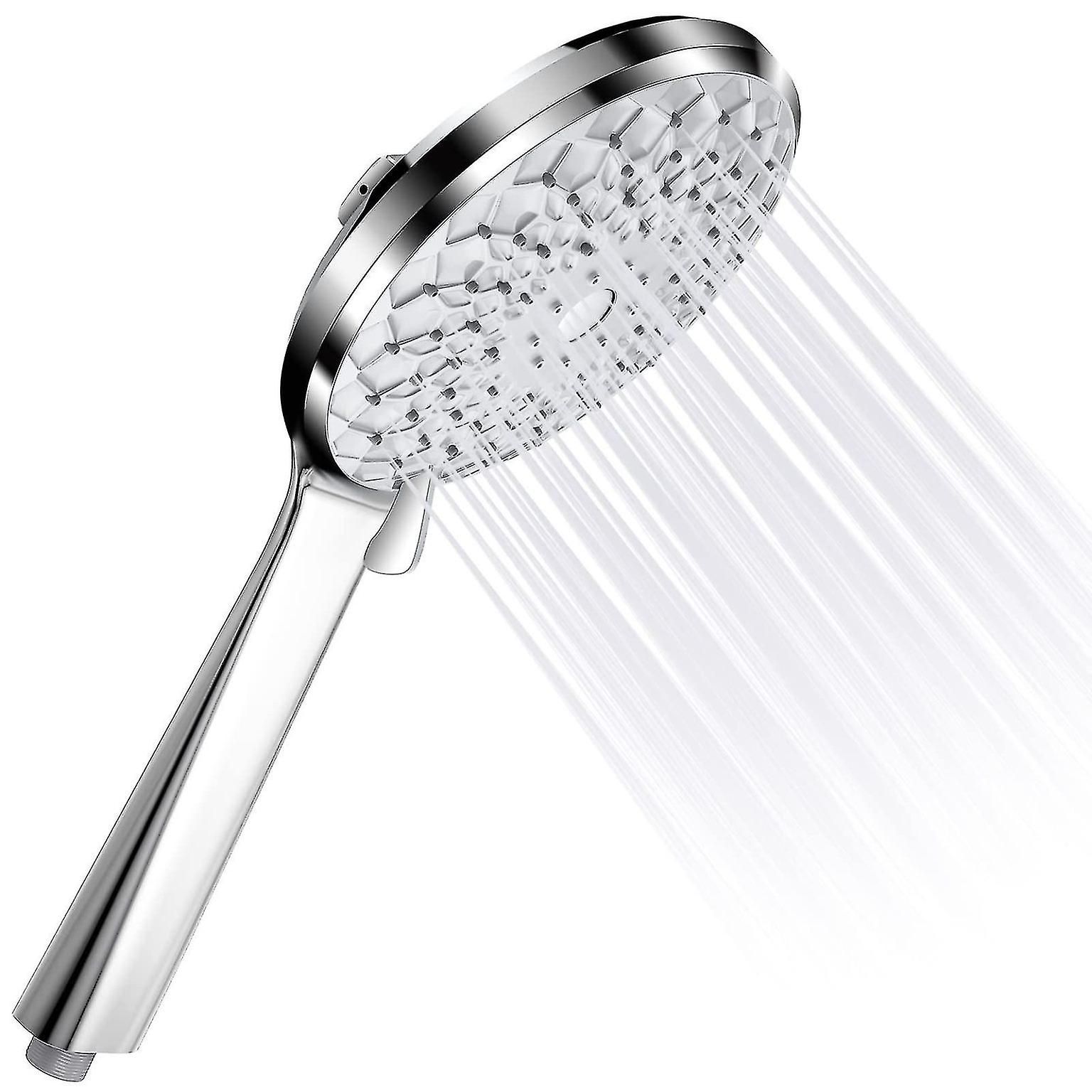 Water-Saving Rain Shower Head with 6 Jet Types and Pressure Increase