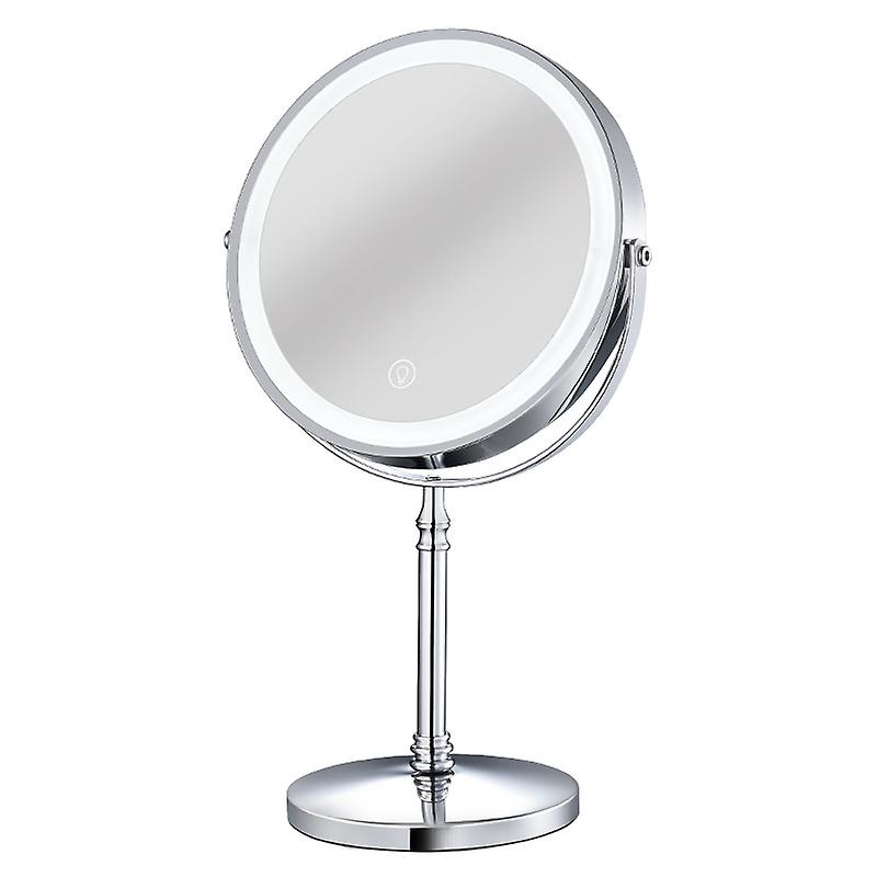 Makeup Mirror with Lights USB Rechargeable 8 Inch 3 Color Lights Two Sided 1X/10X Magnification LED