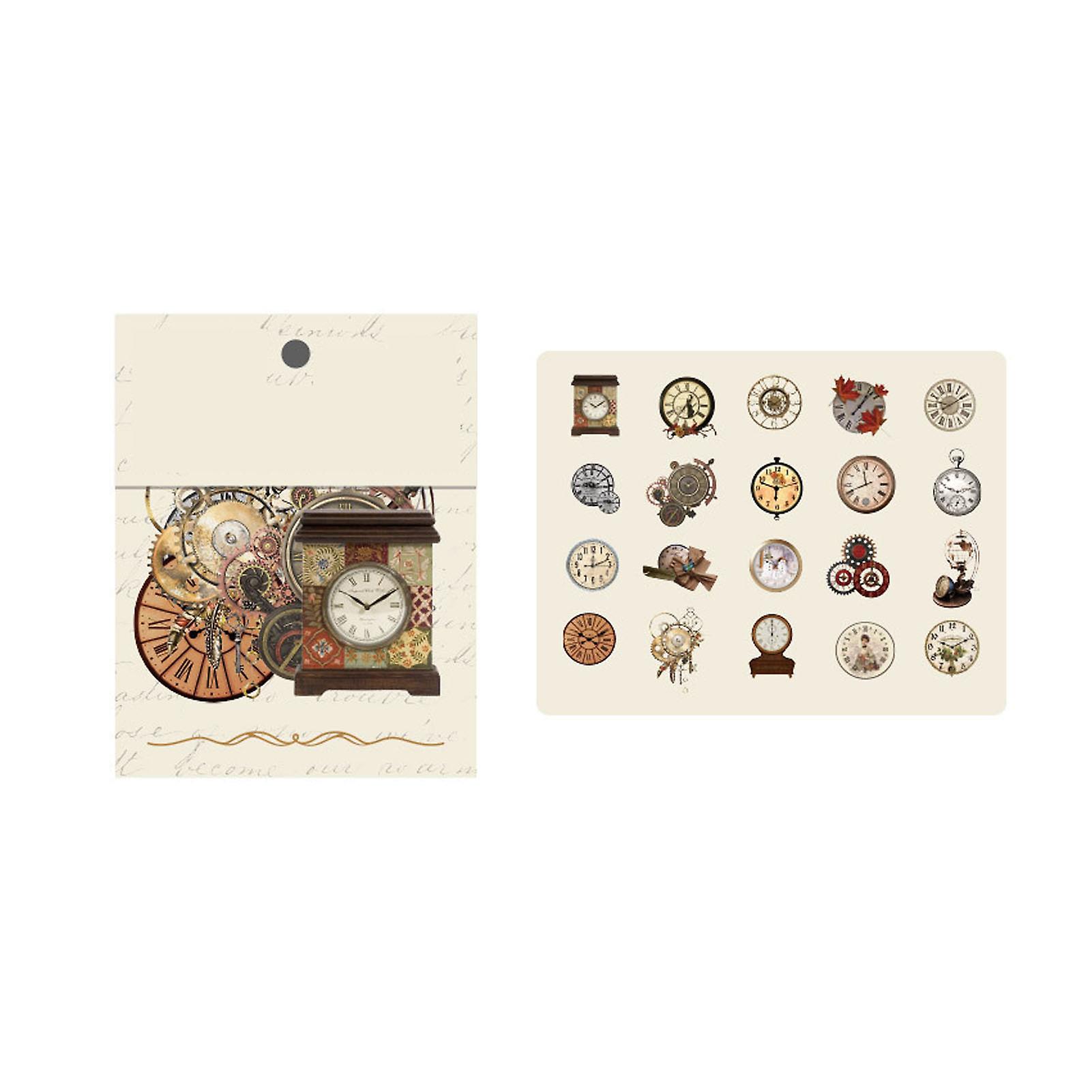 40pcs Vintage Romantic Stickers Quicksand Series PET Delicate Patterns Nostalgic Decals for Diary Notebook Clock