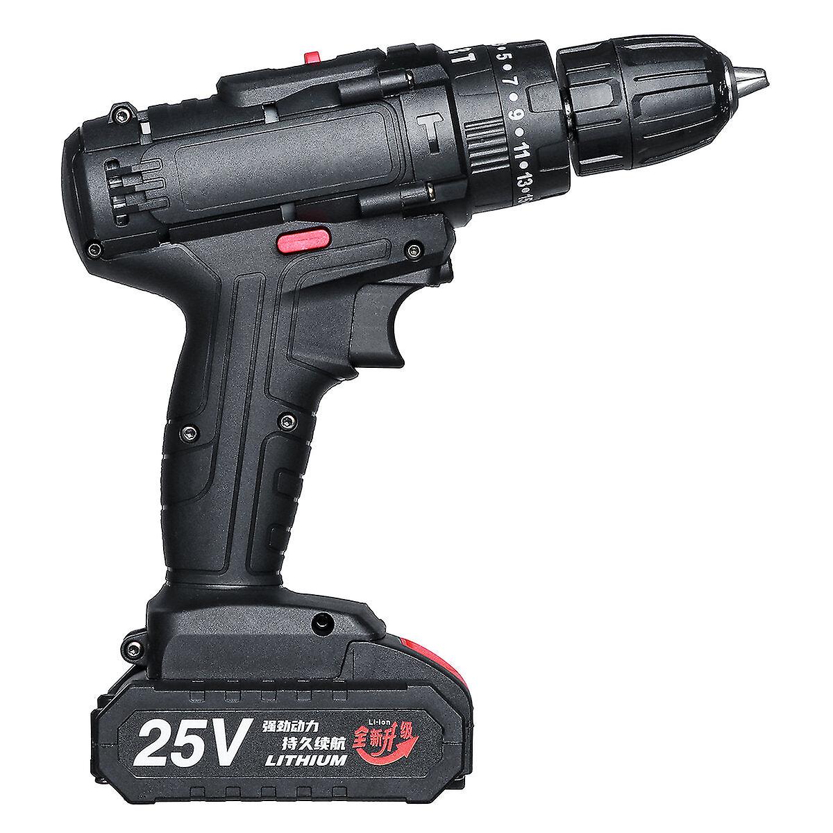 25V Cordless Electric Drill Bits Screwdriver Kit Handheld Power