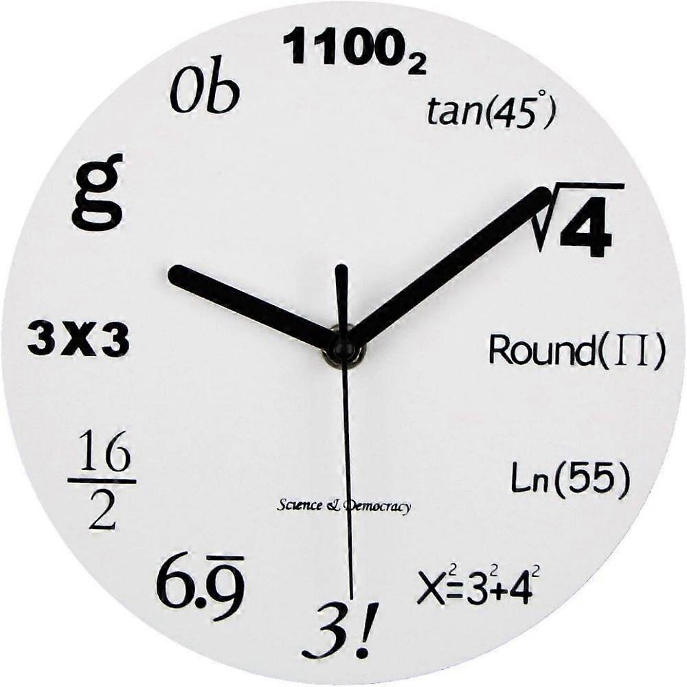 Timelike Math Clock, Unique Wall Clock Modern Design Novelty Maths Equation Clock - Each Hour Marked by a Simple Math Equation