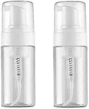 Pack of 2 refillable plastic pump bottles - 100 ml - Transparent
