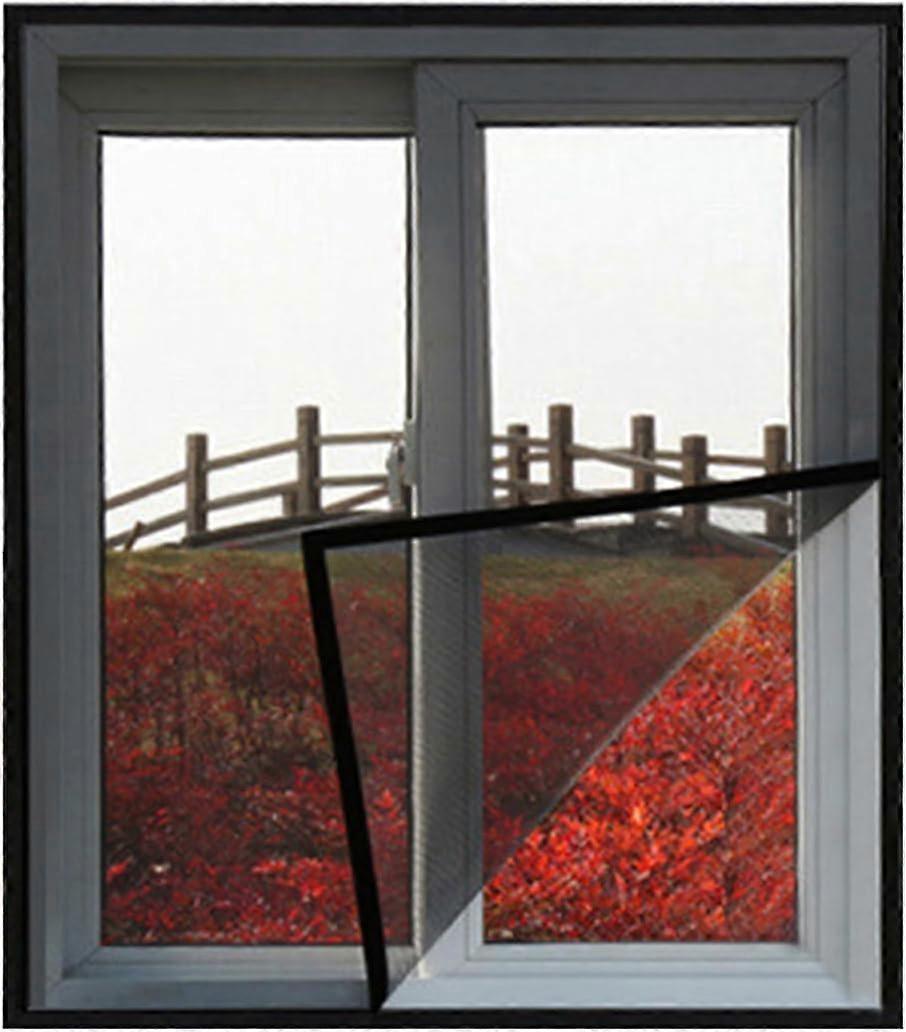 1pcs Self-Adhesive Mosquito Window Net, Reusable Window Screens, Mosquito Mesh Net for Windows, Doors, grey Net Black Edge,1.2*1.2m