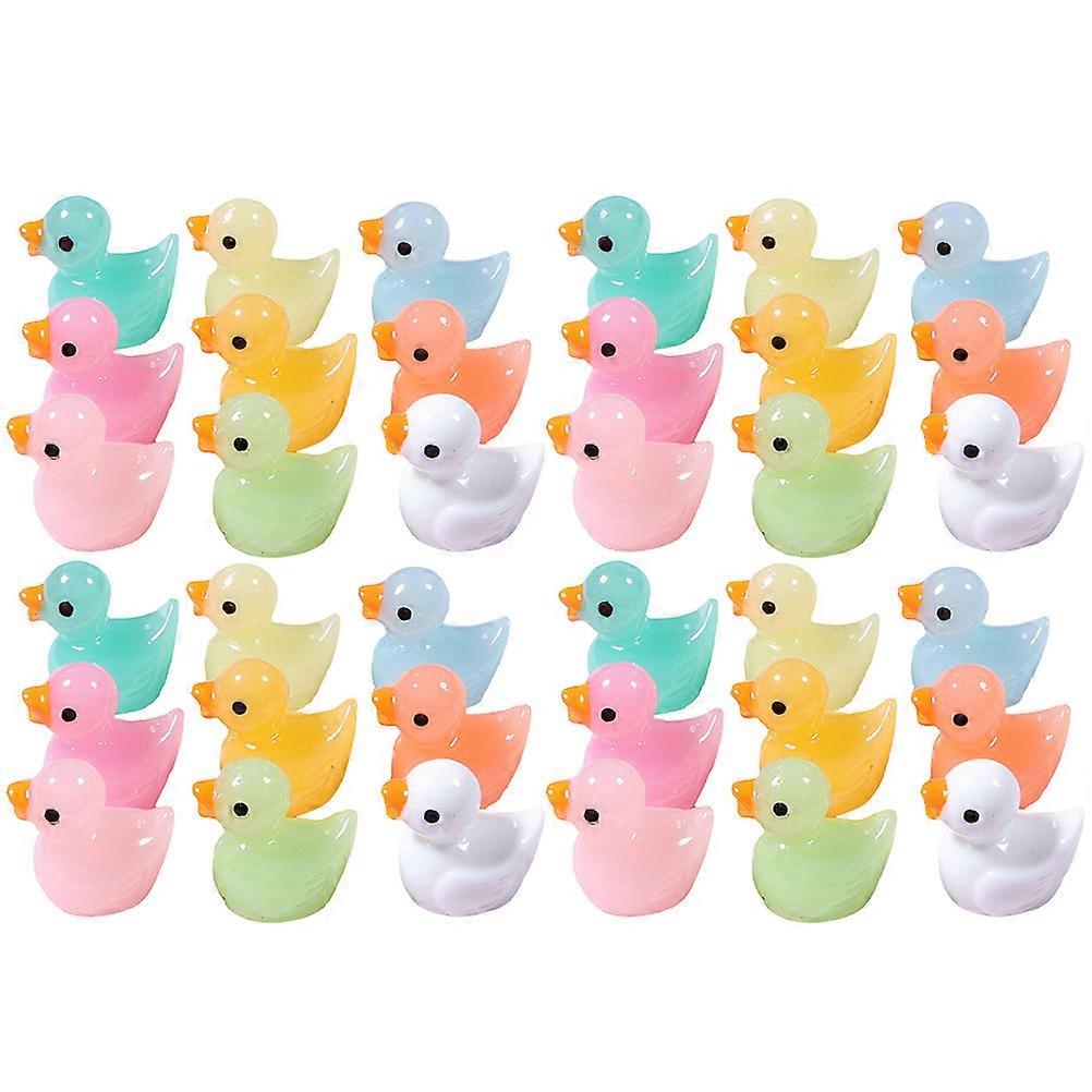 60 pcs Mini Resin Ducks Ornament Miniature Duck Figurines Tiny Duck for Garden Decor