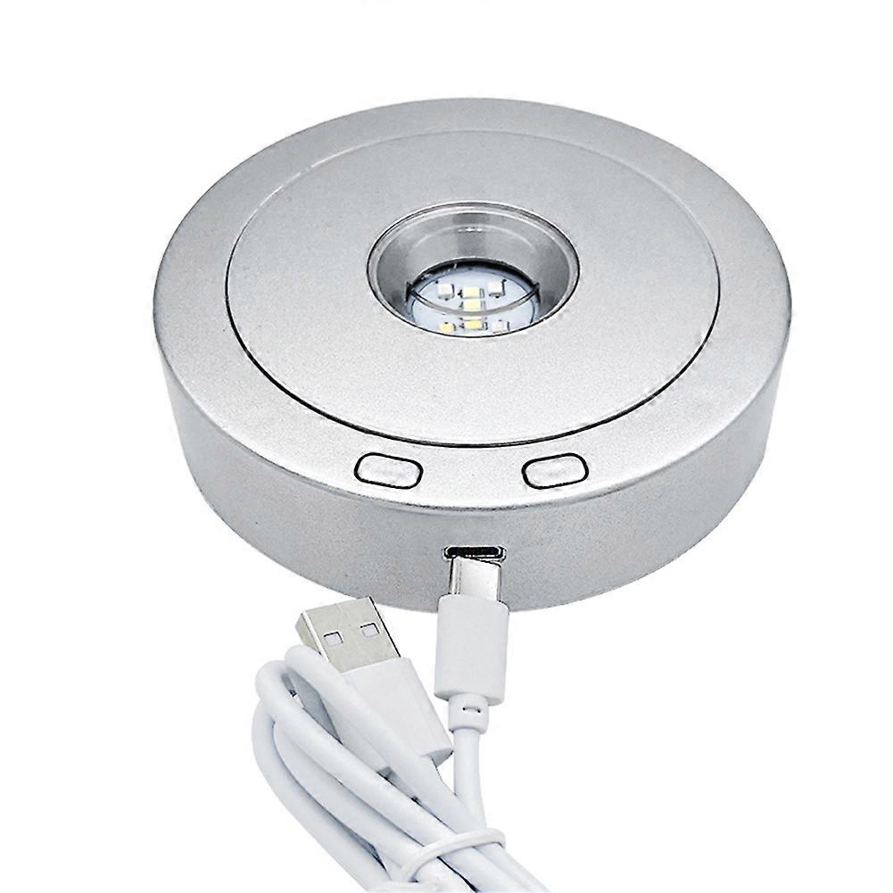 Usb Glass Crystal Rotatable Multi Modes Display Stand Multifunctional Round Led Light Base Party Decoration Holiday Spherical