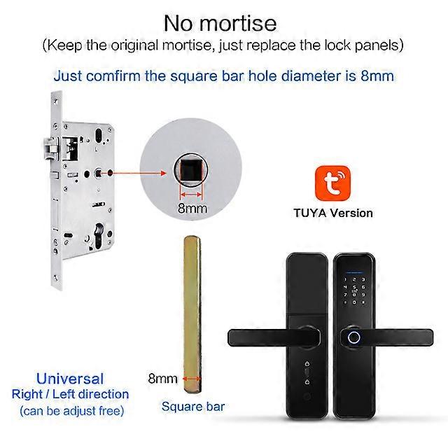 Tuya App Impermeabil Smart Electronic Door Lock X5 Biometric Fingerprint Electronic Password Remote App Security Smart Door Lock