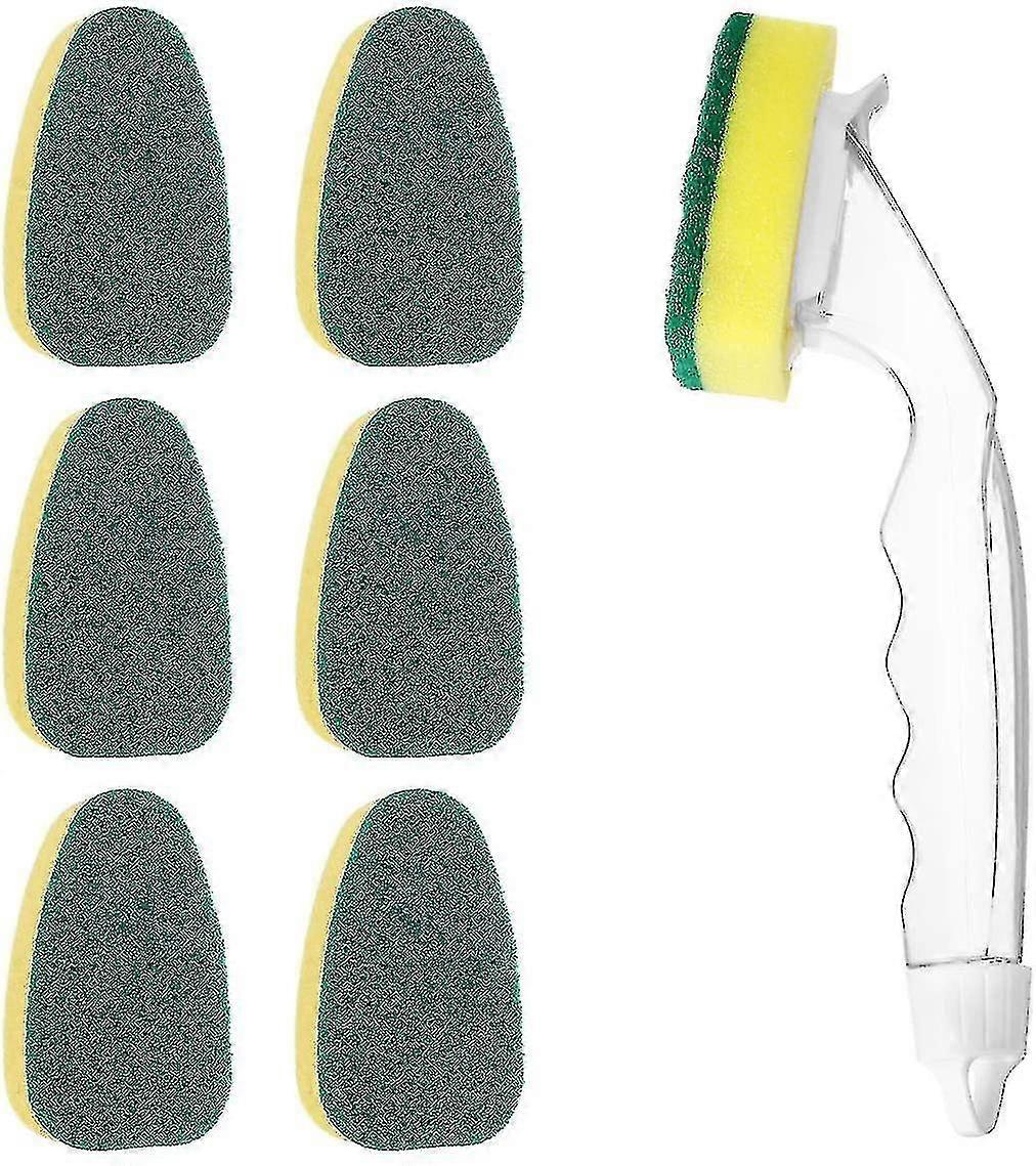 Dish Wand,dish Sponge With Handle, Replaceable Cleaning Brush