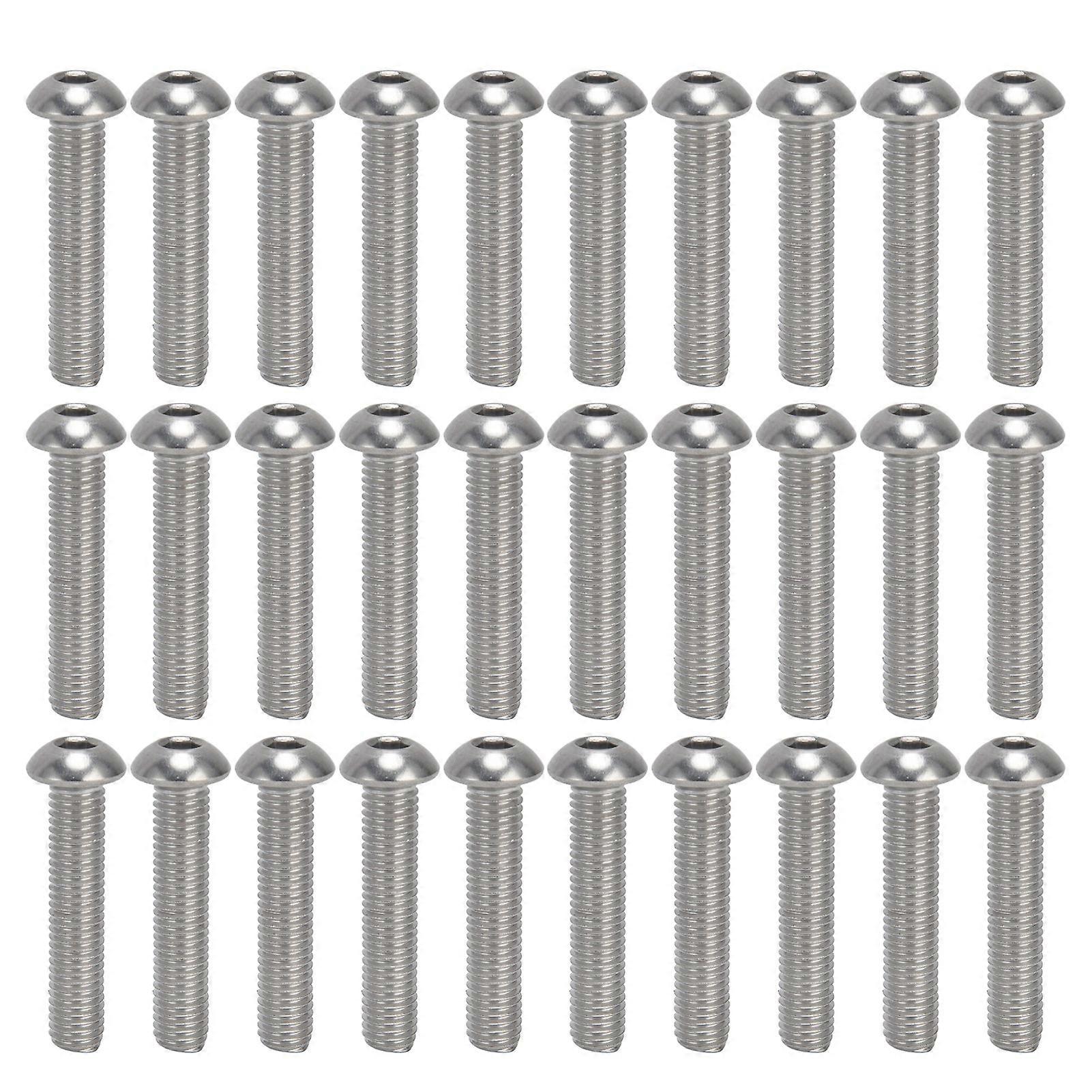 30pcs Hex Socket Button Head Screw A2 Stainless Steel M10x1.5 Coarse Thread Set Kitm10x50