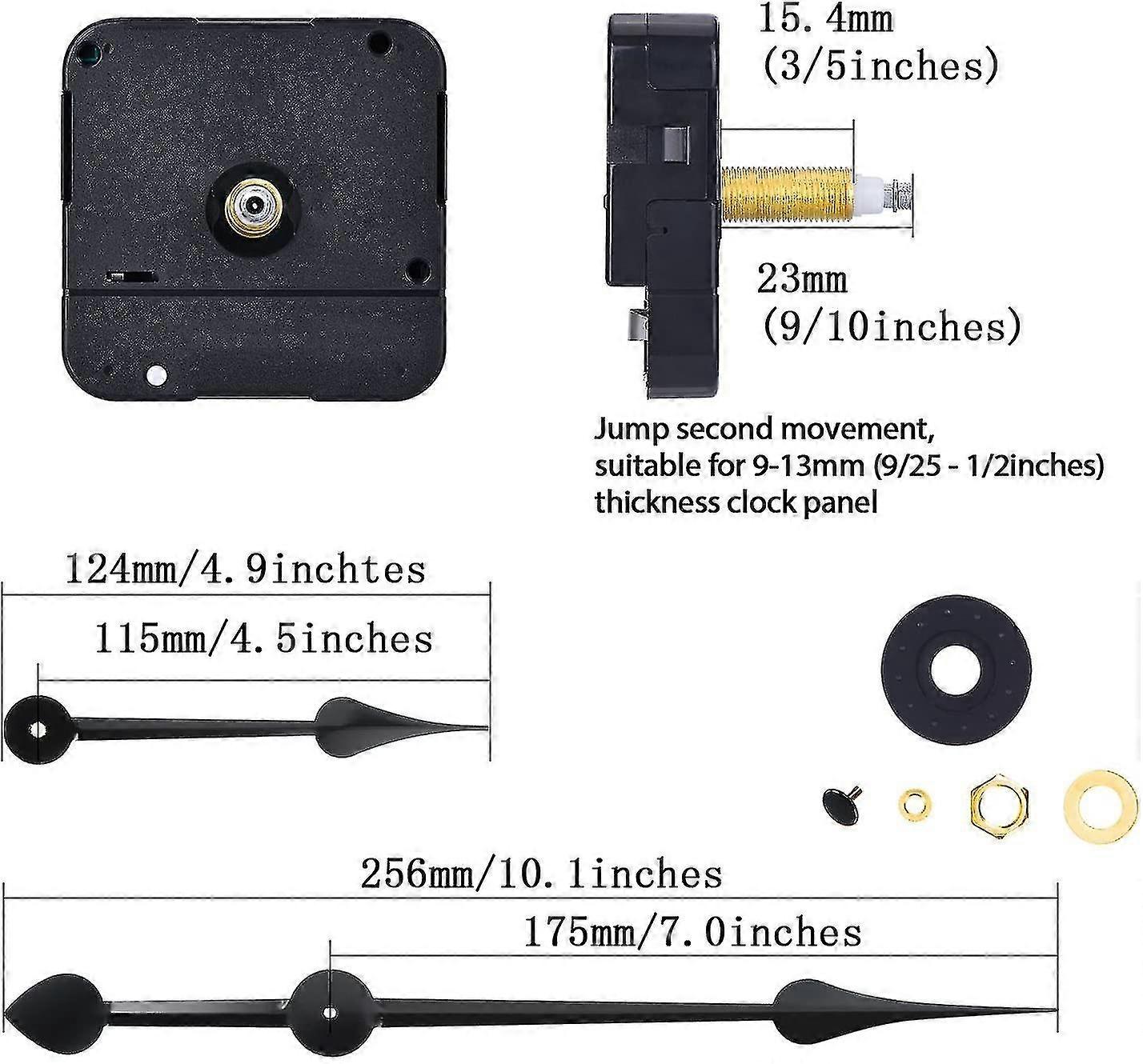 Youngtown 12888 Movimento Orologio Al Quarzo Con Lancette - Lunghezza Minuti 350 Mm, Per Riparazioni E Fai-Da-Te