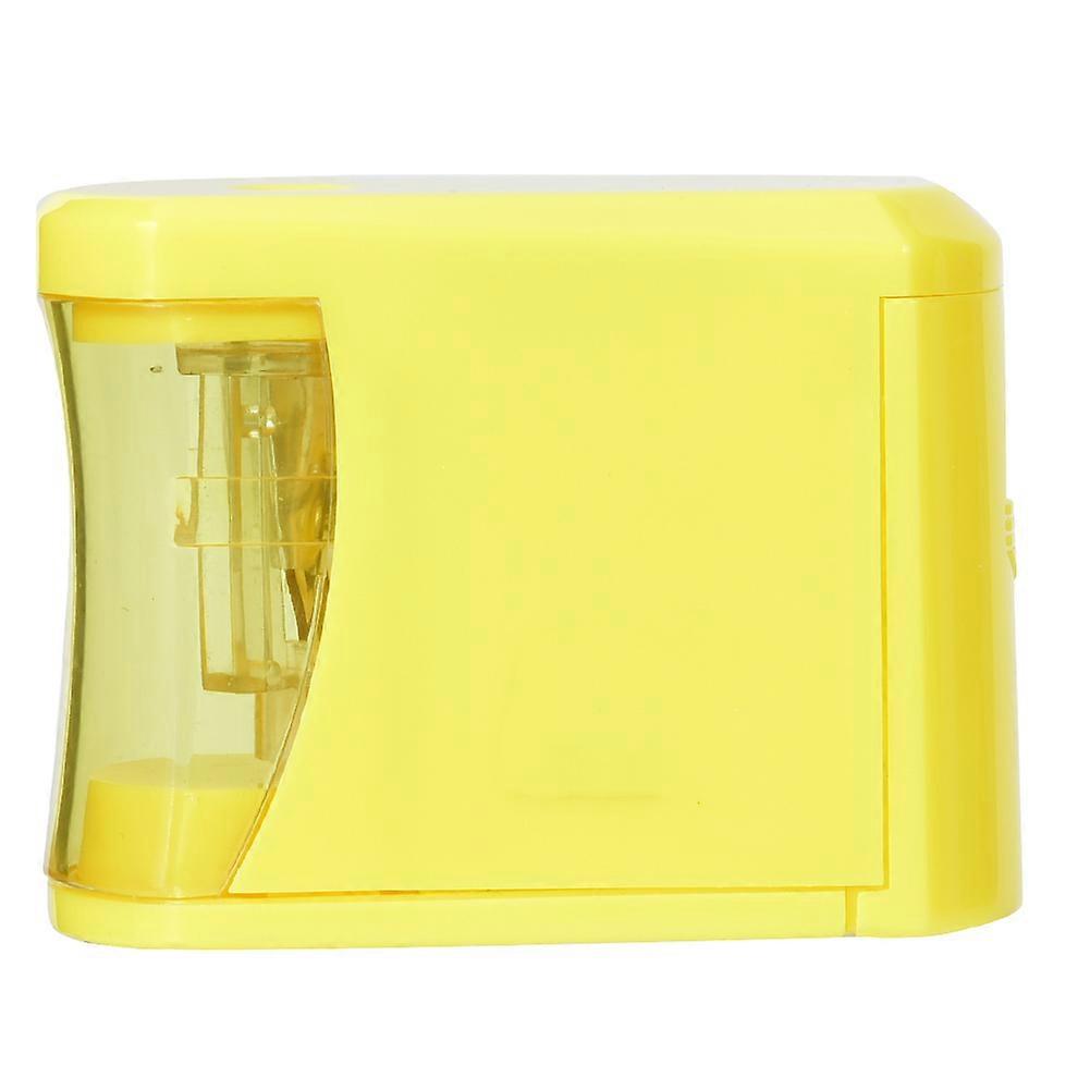 Electric Pencil Sharpener Yellow ABS Efficient With Non-Slip Foot Pad Students Stationery