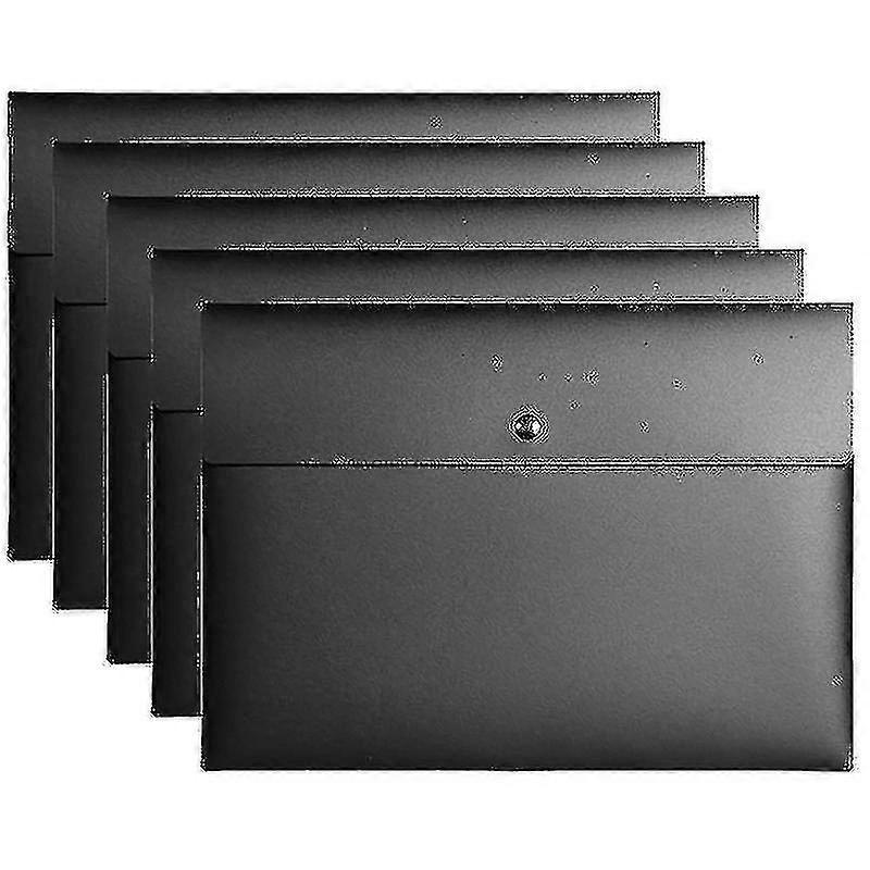 5 Folder Folder Pocket Plastic Envelope Flat File Organizer With Snap Closure A4 Size Chumian