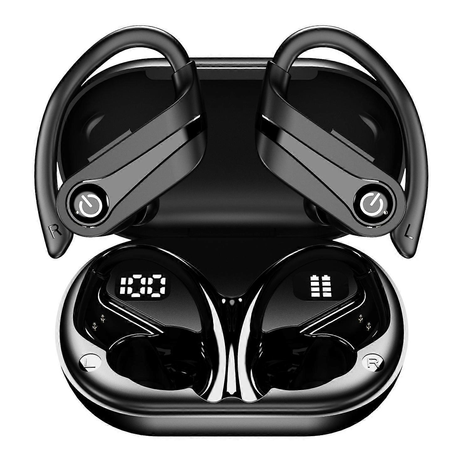 Q63-3 Hook Style Wireless Headphones Noise Reduction Sports Bluetooth Earphones - Black