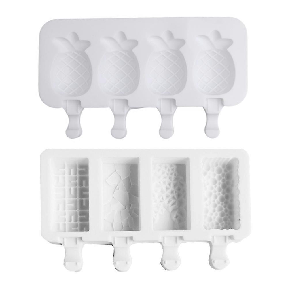 Popsicle mold 2 pieces of silicone popsicle mold The popsicle mold without bisphenol A can be reused and easily released.