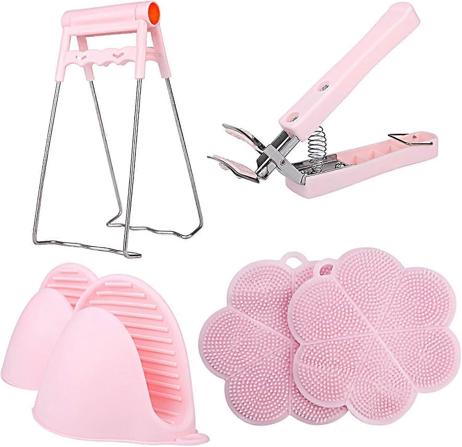 مجموعة طهي اقتصادية مضادة للحروق من 6 قطع ، مشبك لوحة قابض وعاء المطبخ ، سيليكون مضاد للحروق