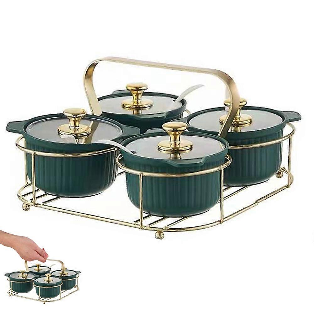 Condiment Pots Container Seasoning Box Set of 4 Porcelain mosquito jar spices container