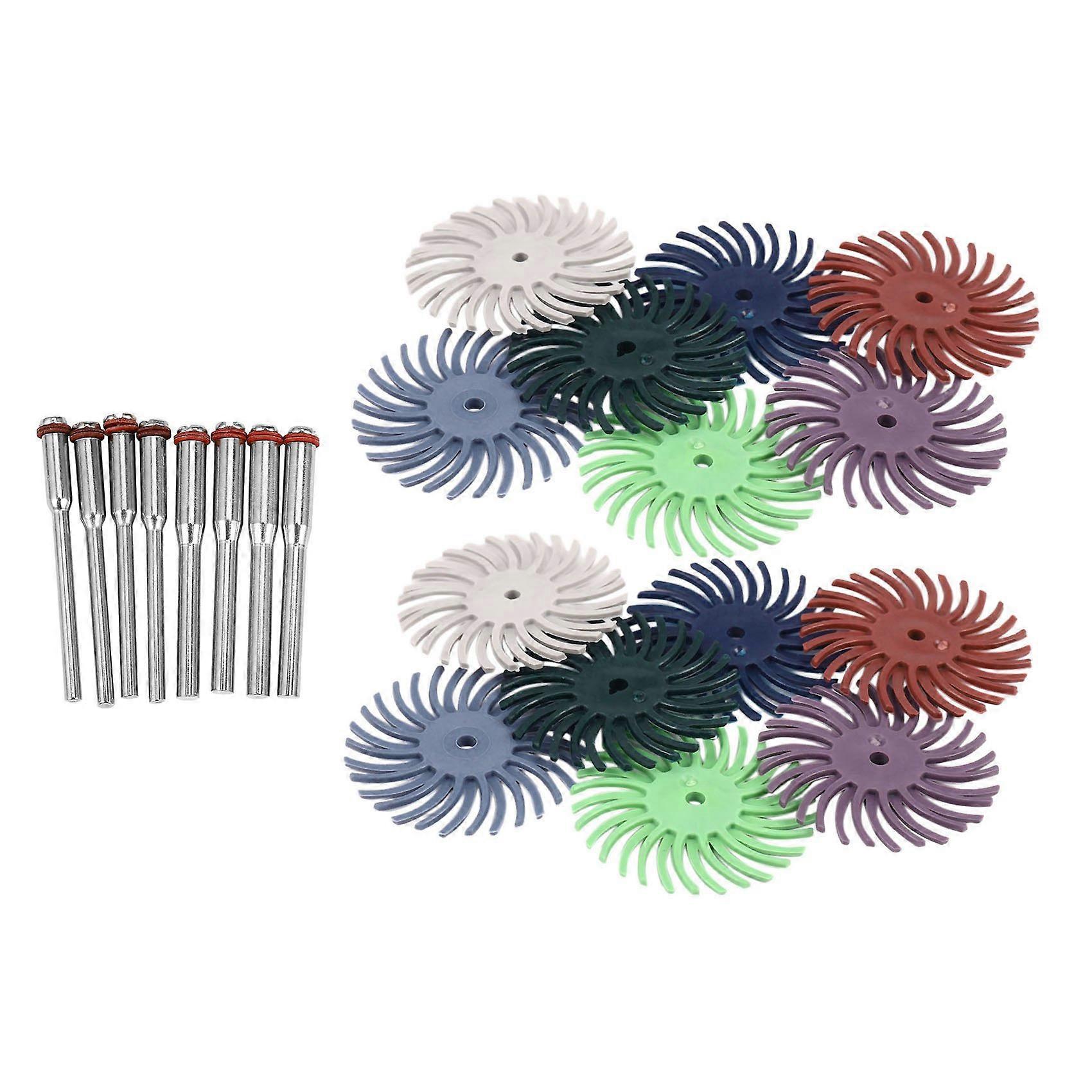 64Pcs 1 Inch Radial Bristle Disc Kit Abrasive Brush 3 and 2.35Mm Shank Detail Polishing Wheel for R
