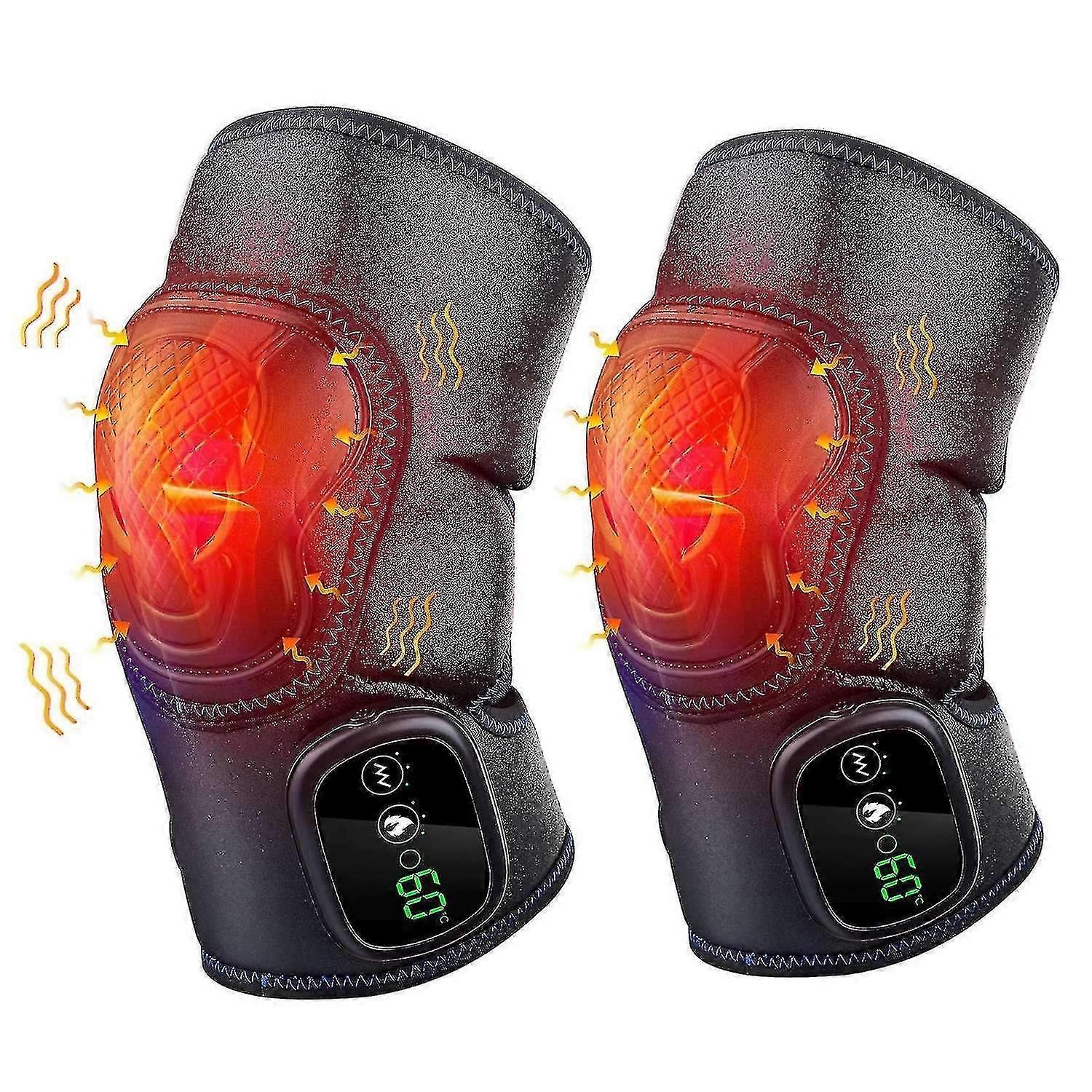 関節炎を和らげるための1ペアホットセラピー膝マッサージャー
