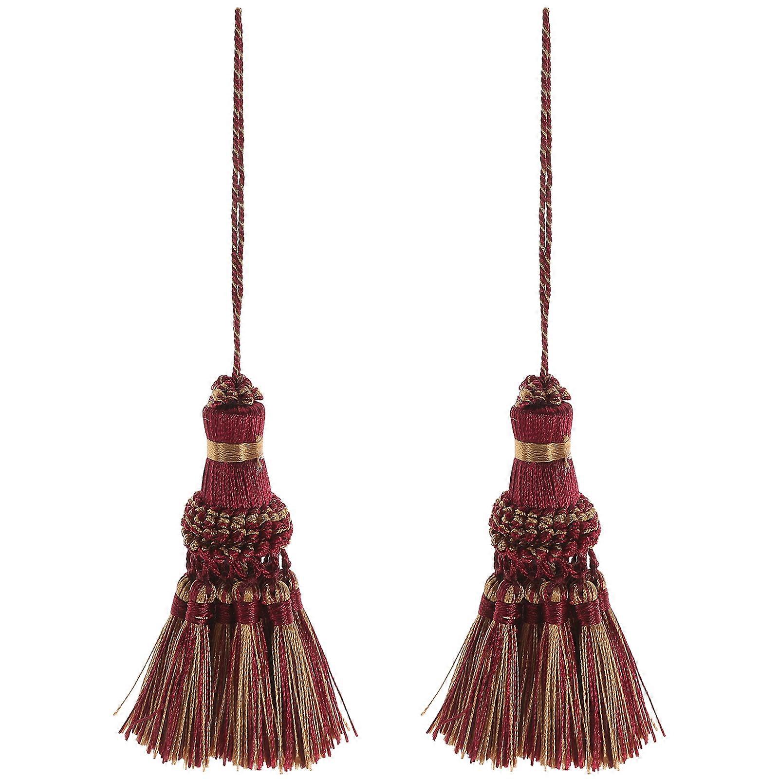 2Pcs Long Tassels Key Tassel Craft Tassel Charms Curtain Tassels Decoration