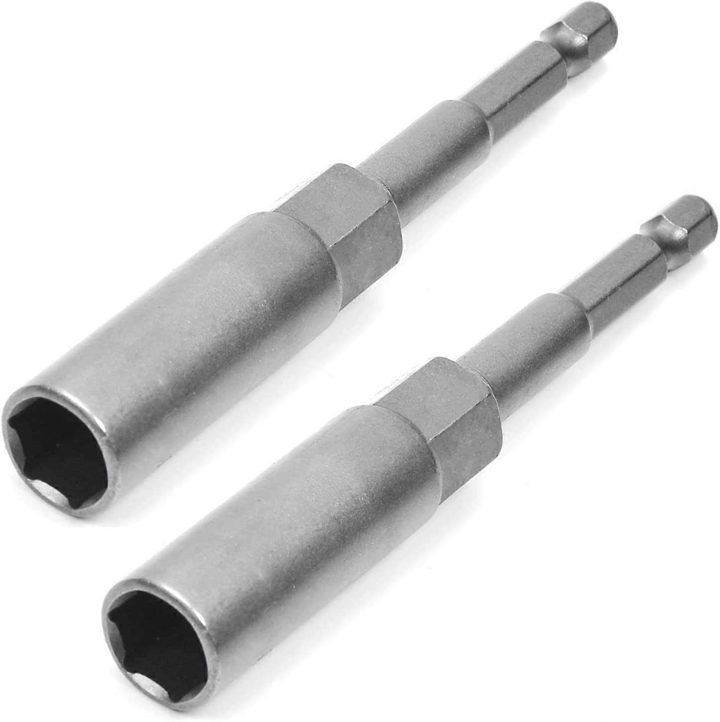 1/4" Quick Change Hex Shank Nut Holder Drive Bits Metric Non-Magnetic - 2 Pieces
