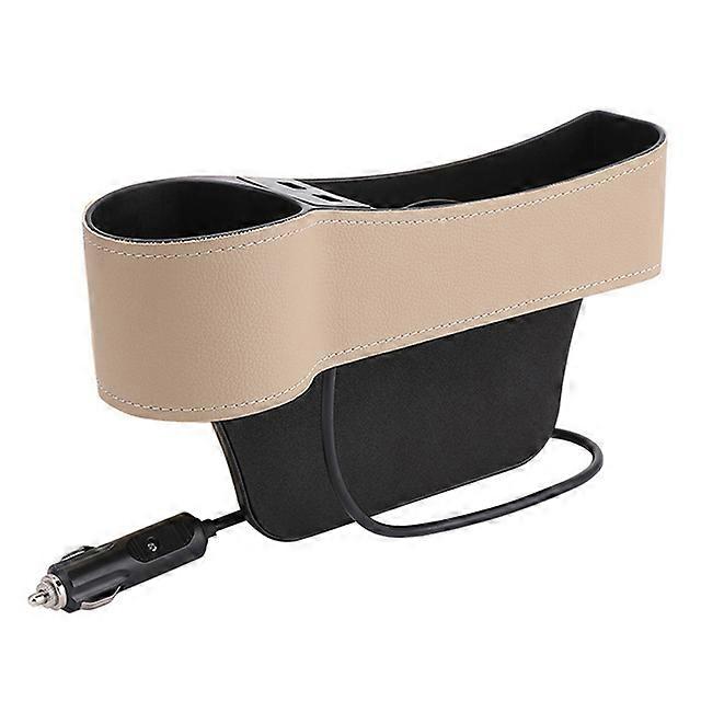 Universal Car Seat Gap Filler Catcher Organizer Console Side Pocket Storage Box Case Dual USB Charger Cup Holder Auto Stowing Ti