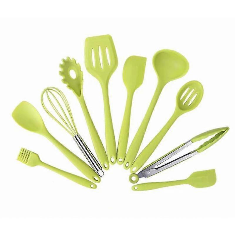 10-piece kitchen baking non-stick silicone cookware set (green)