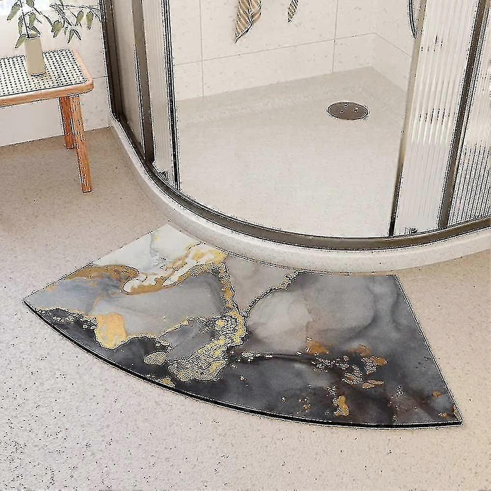 Mott 50 Fast Drying Corner Shower Mat Non Slip Curved Bath Mat For Circular Shower Soft Absorbent Sector Carpet For Bathroom Comfotable Footmatpad Pin