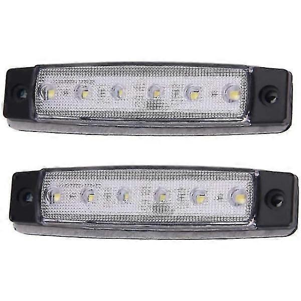 2 pcs 12v 6 led tow marker rear light position light Side indicator light Signal light Dash Lights (white)