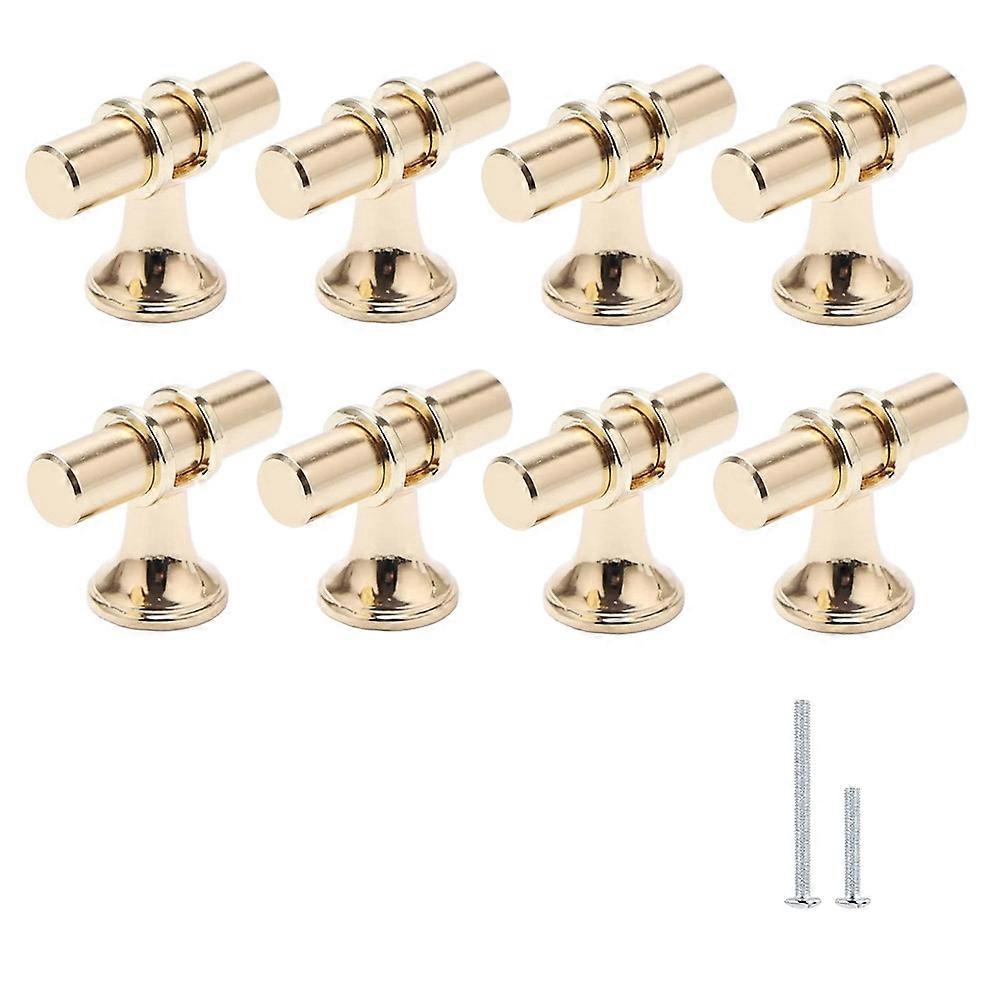 8 Packs Champagne Gold Cabinet Knobs Drawer Knobs Euro T Bar Cabinet Handles Modern Knobs for Cabin