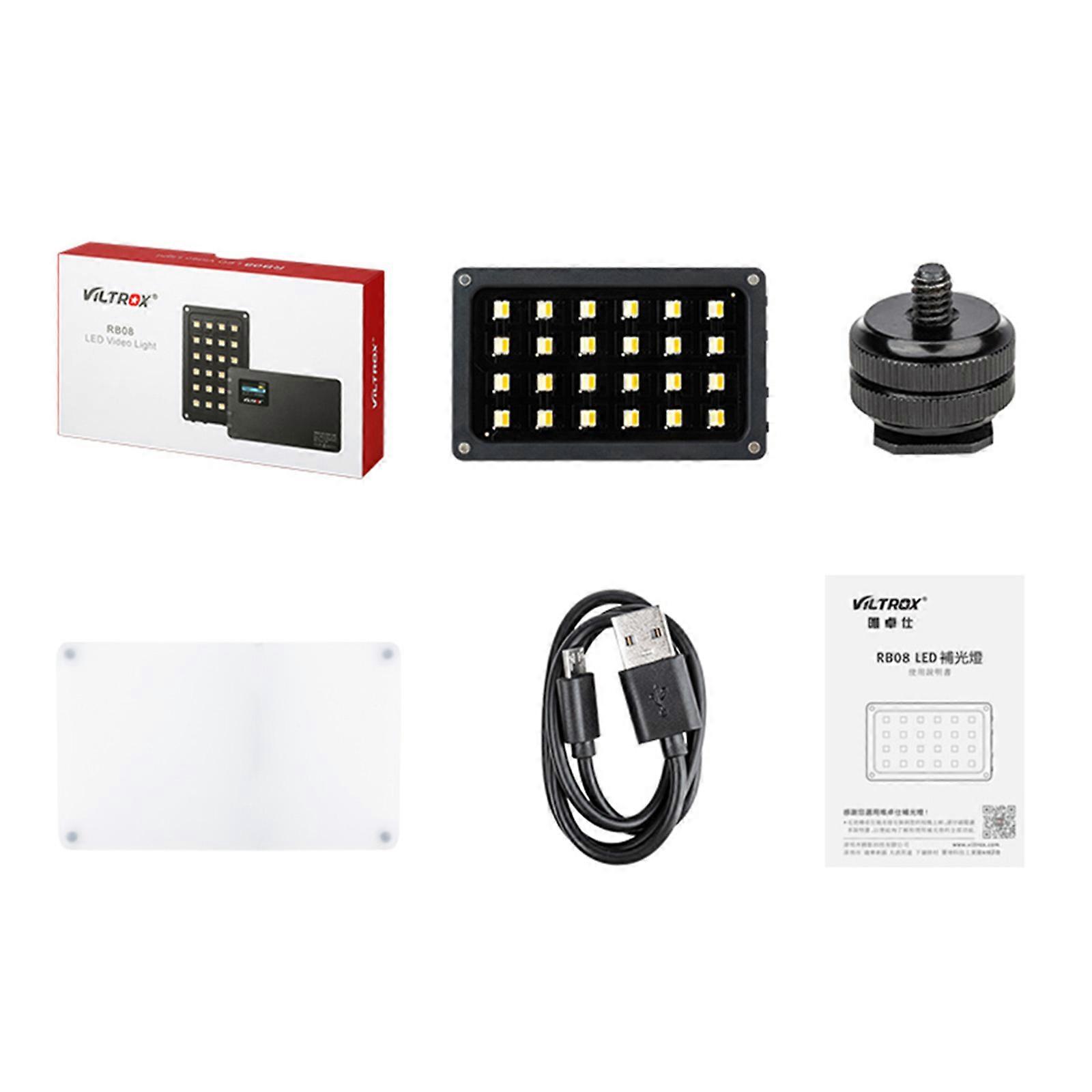 RB08 Camera Light Panel LED Video Light Mini Pocket On with Cold Shoe Mount Bi-Color for DSLR Camcorder 2500K~8500K