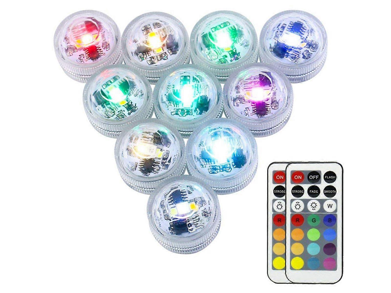 10PCS 3LEDs Remote Control Colorful Waterproof Lights