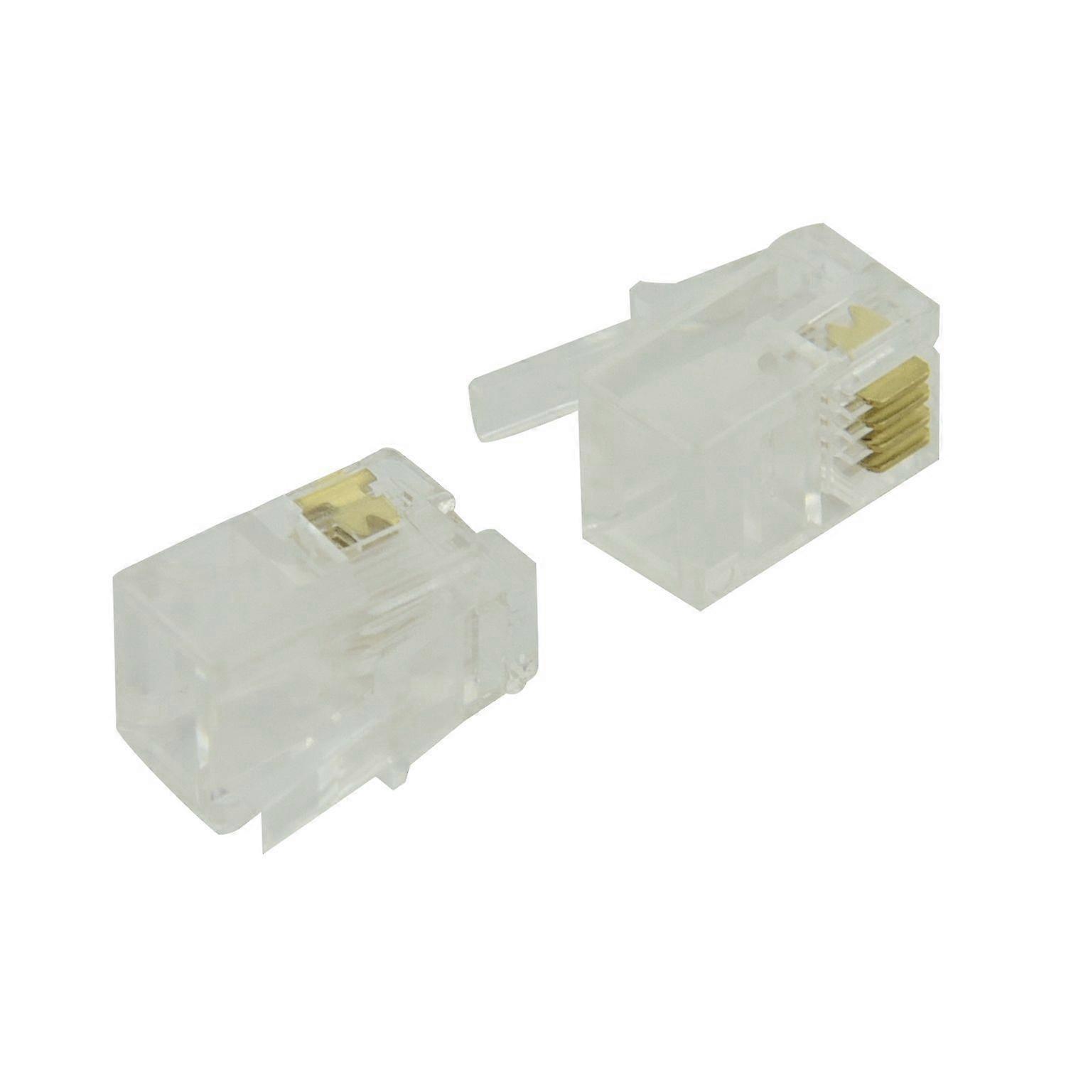 RJ9 4P4C Stecker Klinkenstecker 50 Stück, Transparent