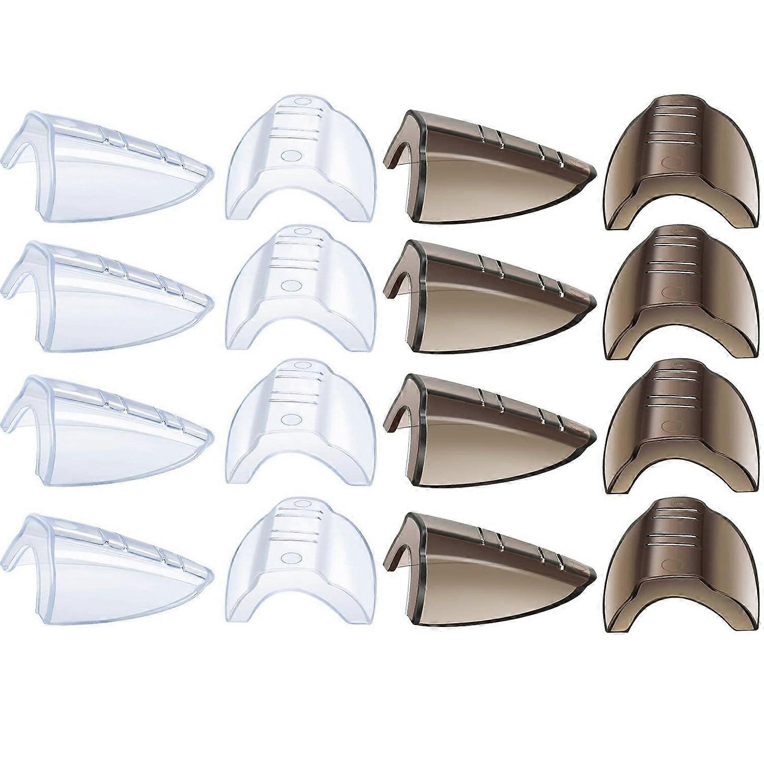 8 paia di occhiali di sicurezza trasparenti e flessibili con protezione laterale, adatti per occhiali di piccole e medie dimensioni marrone chiaro