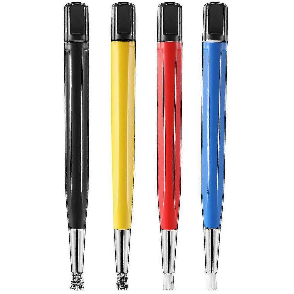 4pcs/σύνολο σκουριάς αφαίρεσης πινέλων στυλό γυαλί ίνας/ορείχαλκος/χάλυβας/νάιλον στυλό πινέλο σχήμα μέρη Polis