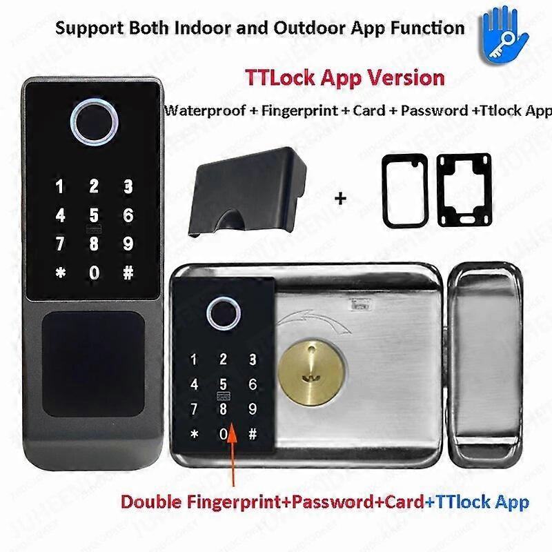Outdoor Waterproof IP65 TTLock Fingerprint Card Code Electronic Password APP Keyless Entry Knobs Smart Door Lock for Home